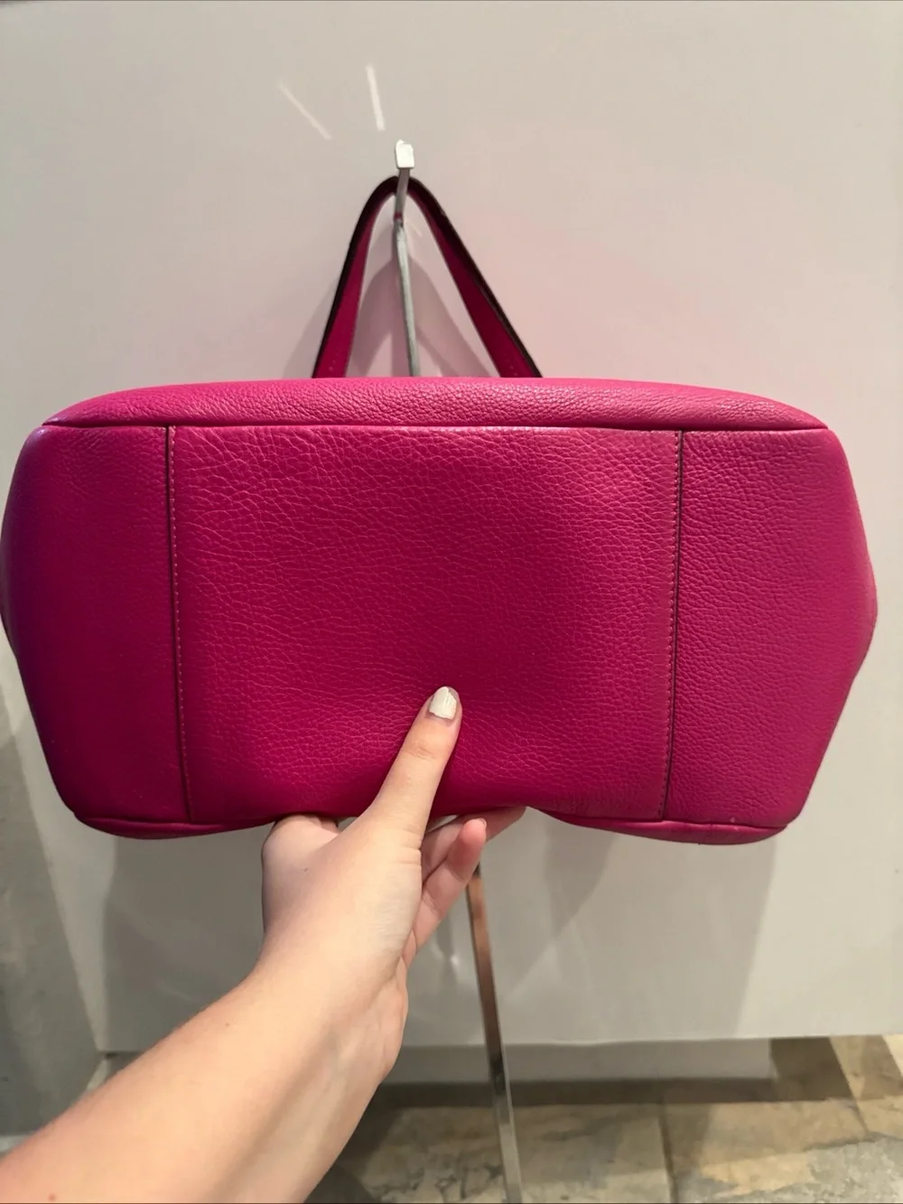 Coach Park Leather Carrie Tote Dark Pink Purse Shoulder Bag F23284